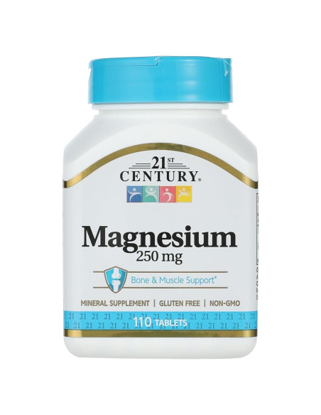 Suplemento de Magnesio Siglo 21 250 mg 110 Tabletas
