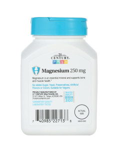 Suplemento de Magnesio Siglo 21 250 mg 110 Tabletas 2