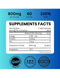 Citrato de Potasio 800 mg Urmi Lifesciences - 60 Cápsulas 2