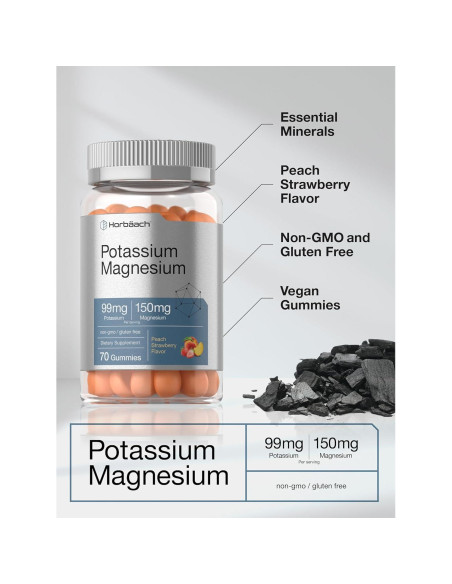 Suplemento de Potasio y Magnesio Horbaach Gominolas 70 Unidades