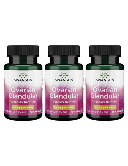 Suplemento Glandular Ovárico Swanson - 60 Cápsulas 250mg Suplemento Glandular Ovárico Swanson - 60 Cápsulas 250mg