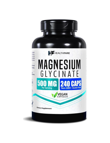 Glicinato de Magnesio 500mg HealthFare | 240 Cápsulas Veganas