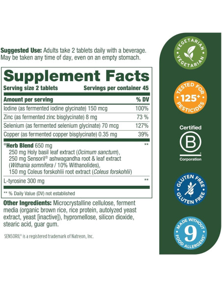 MegaFood Suplemento Tiroides 90 Tabletas Vegetariano MegaFood Suplemento Tiroides 90 Tabletas Vegetariano