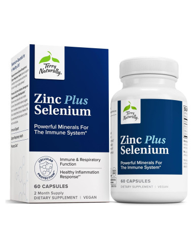 Terry Naturally Zinc Plus Selenio - Suplemento Inmunológico 60 Cápsulas