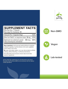 Terry Naturally Zinc Plus Selenio - Suplemento Inmunológico 60 Cápsulas 2