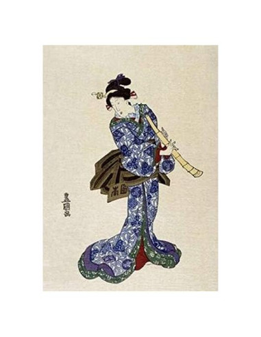 Póster Shakuhachi Utagawa Toyokuni 50.8 x 71.1 cm