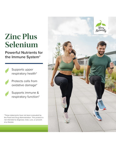 Terry Naturally Zinc Plus Selenio - Suplemento Inmunológico 60 Cápsulas