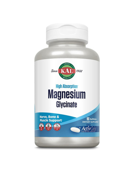 Suplemento de Magnesio Glicinato KAL 315mg 90 Cápsulas Suplemento de Magnesio Glicinato KAL 315mg 90 Cápsulas