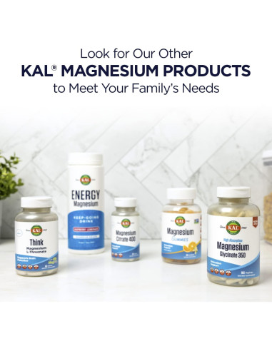 Suplemento de Magnesio Glicinato KAL 315mg 90 Cápsulas