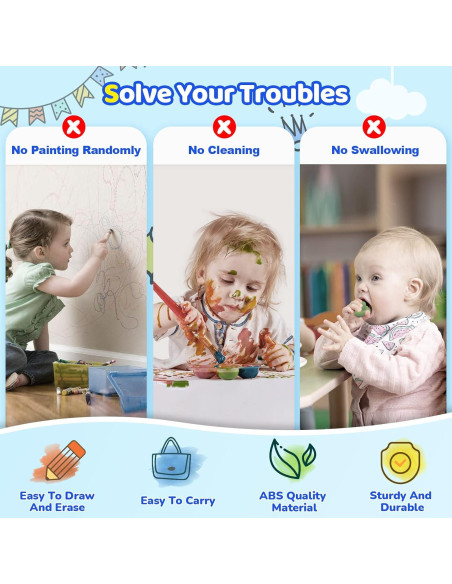 Pizarra Magnética Kikidex Azul Claro para Niños 1-3 Años Pizarra Magnética Kikidex Azul Claro para Niños 1-3 Años