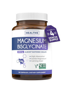 Cápsulas de Bisglicinato de Magnesio 200mg Healths Harmony - 120 Unidades