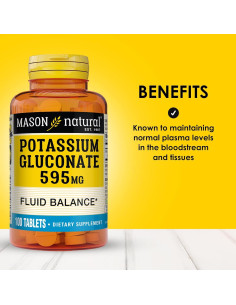 Suplemento Gluconato de Potasio Mason Natural 595 mg 300 Tabletas 2