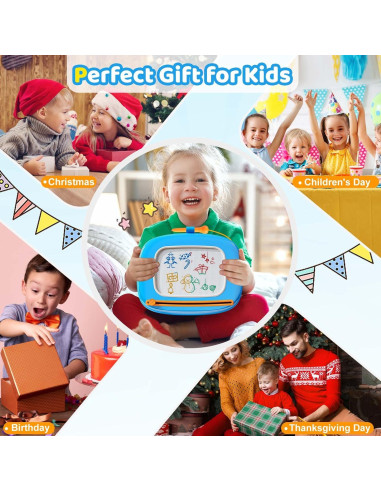 Pizarra Magnética Kikidex Azul Claro para Niños 1-3 Años