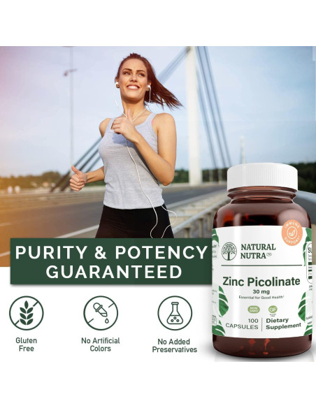 Zinc Picolinate Natural Nutra 30 mg 100 Cápsulas Suplemento Zinc Picolinate Natural Nutra 30 mg 100 Cápsulas Suplemento
