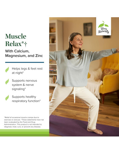 Terry Naturally Muscle Relax - Suplemento Relajante Muscular 60 Cápsulas