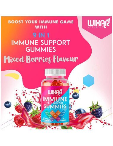 Gomitas Inmunológicas Wixar Naturals 9 en 1 - 60 Unidades