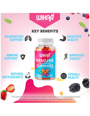 Gomitas Inmunológicas Wixar Naturals 9 en 1 - 60 Unidades