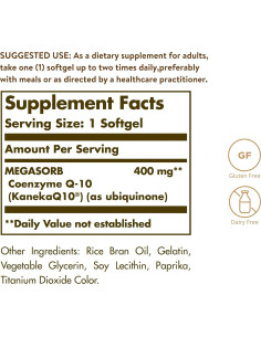 Solgar Megasorb CoQ-10 400 mg 60 Softgels - Suplemento Salud Corazón 2