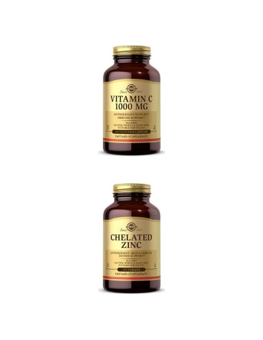 Solgar Vitamina C 1000 mg y Zinc Quelado 250 Tabletas