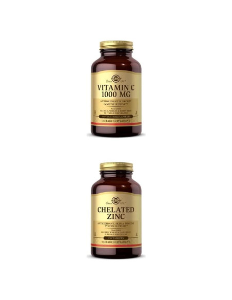 Solgar Vitamina C 1000 mg y Zinc Quelado 250 Tabletas