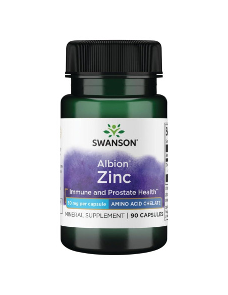 Zinc Quelado de Glicinato Swanson 30 mg 90 Cápsulas
