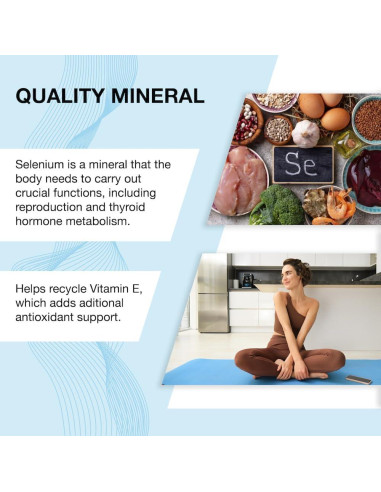 Selenio 200 mcg Puregen Labs - 500 Tabletas Vegetarianas