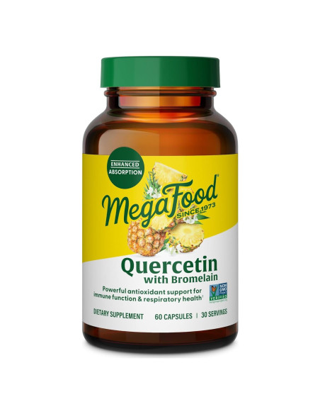 Suplemento Inmunológico MegaFood Quercetina 500mg con Bromelina - 60 Cápsulas Veganas Suplemento Inmunológico MegaFood Quercetina 500mg con Bromelina - 60 Cápsulas Veganas