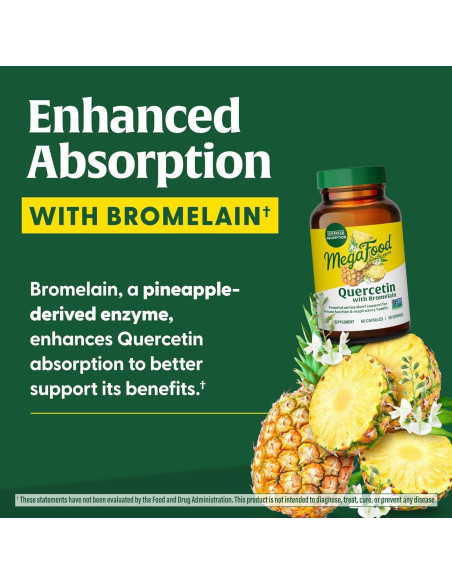 Suplemento Inmunológico MegaFood Quercetina 500mg con Bromelina - 60 Cápsulas Veganas Suplemento Inmunológico MegaFood Quercetina 500mg con Bromelina - 60 Cápsulas Veganas