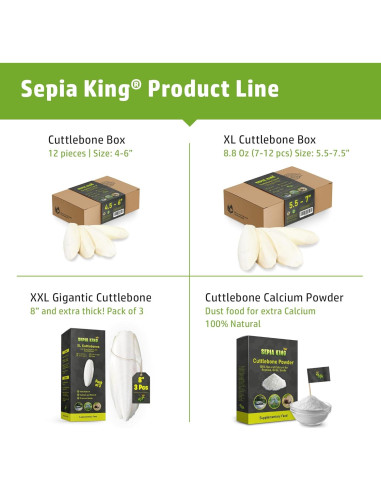 Cáscara de Sepia 100% Natural Sepia King - Paquete de 12