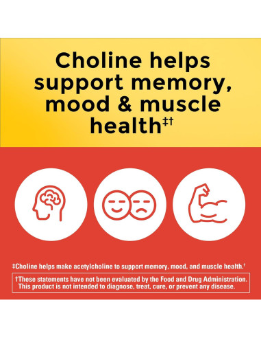 Nature Made Suplemento de Colina 800 mg Extra Fuerte 60 Cápsulas
