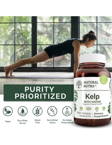 Suplemento de Algas Kelp Natural Nutra 225 mcg - 250 Tabletas