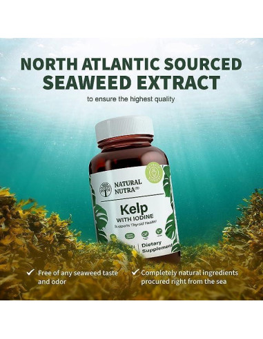 Suplemento de Algas Kelp Natural Nutra 225 mcg - 250 Tabletas