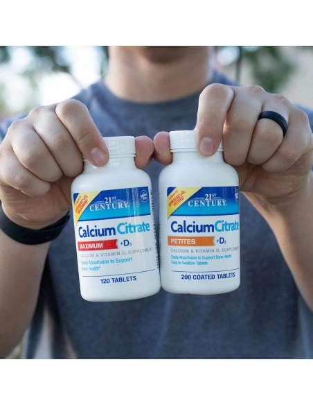 Citrato de Calcio + D3 21st Century 200 Tabletas Pequeñas