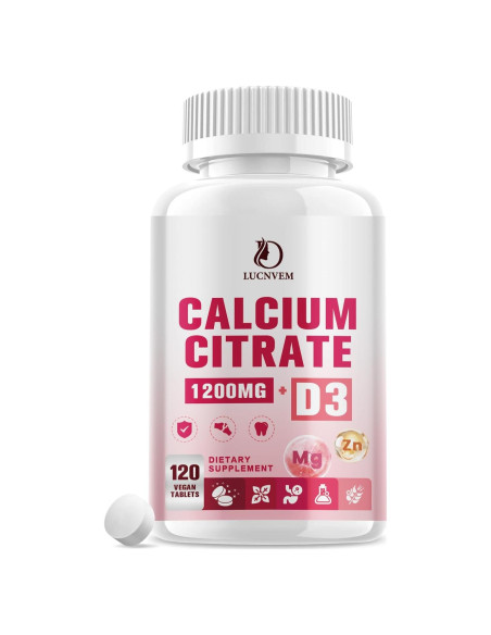 Citrato de Calcio 1200 mg LUCNVEM con Vitamina D3 120 Tabletas Citrato de Calcio 1200 mg LUCNVEM con Vitamina D3 120 Tabletas