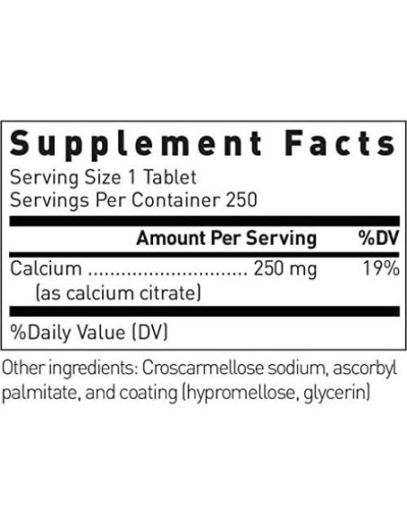 Citrato de Calcio Douglas Laboratories 250 mg 250 Tabletas