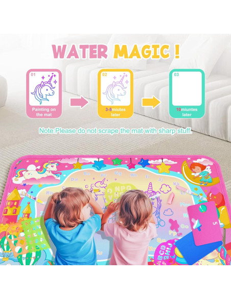 Alfombra de Dibujo Acuático MAIGOZON Unicornio 100x70cm