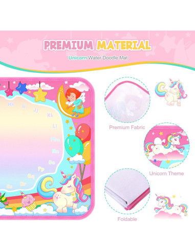 Alfombra de Dibujo Acuático MAIGOZON Unicornio 100x70cm