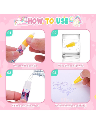 Alfombra de Dibujo Acuático MAIGOZON Unicornio 100x70cm