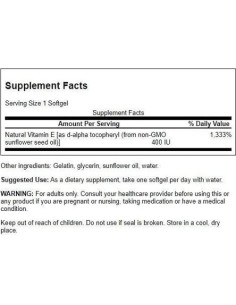 Vitamina E 400 IU Swanson 60 Cápsulas Antioxidante 2