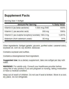 Vitaminas A, C, E y Selenio Swanson - 60 Gelatinas Blandas 2