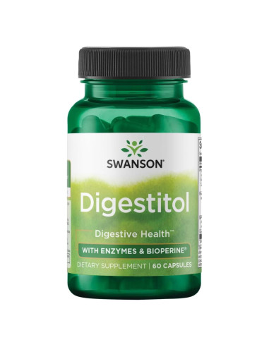 Swanson Digestitol - Suplemento Digestivo con Enzimas y BioPerine - 60 Cápsulas