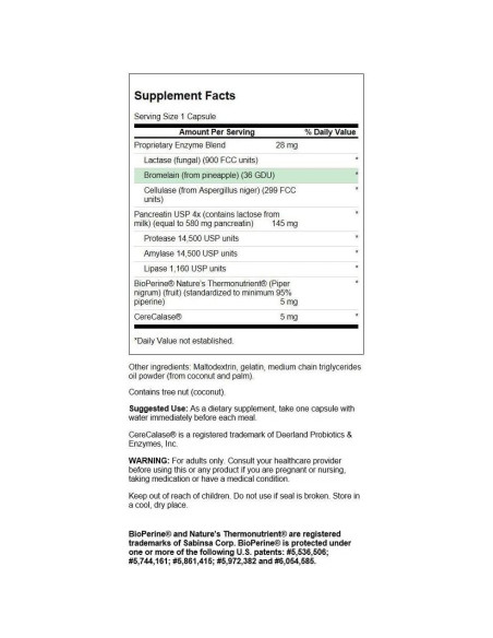 Swanson Digestitol - Suplemento Digestivo con Enzimas y BioPerine - 60 Cápsulas Swanson Digestitol - Suplemento Digestivo con Enzimas y BioPerine - 60 Cápsulas