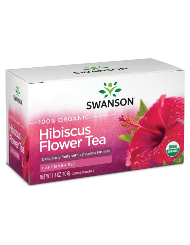 Té de Flor de Hibisco Orgánico Swanson 20 Bolsas 68g