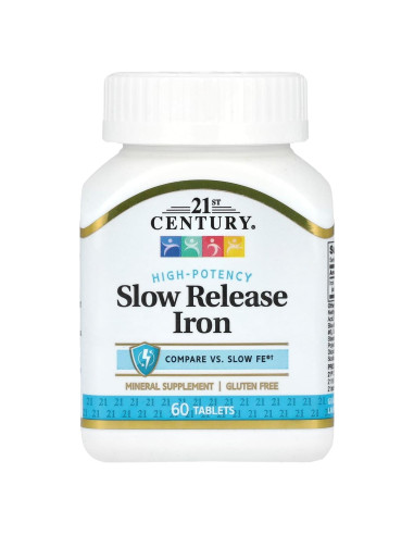 Tabletas de Hierro Liberación Lenta Siglo 21 - 60 Unidades