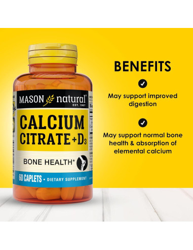 Citrato de Calcio Mason Natural + Vitamina D3 60 Tabletas