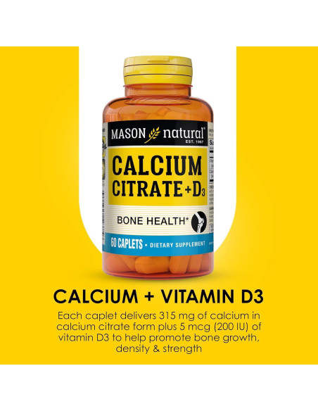 Citrato de Calcio Mason Natural + Vitamina D3 60 Tabletas