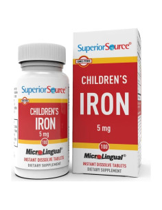 Suplemento de Hierro para Niños Superior Source 5 mg - 100 Tabletas Disolubles