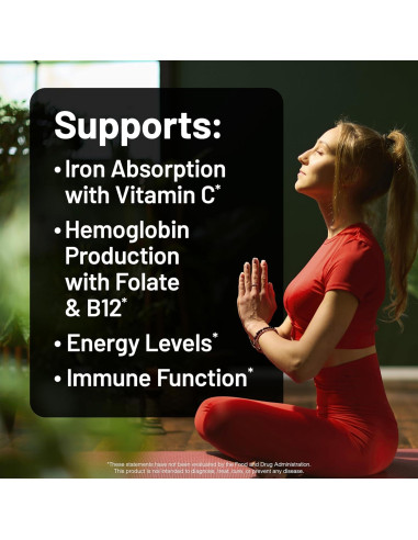 Suplemento de Hierro Bisglicinato NatureWise 90 Tabletas Veganas