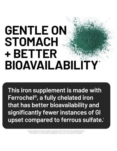 Suplemento de Hierro Bisglicinato NatureWise 90 Tabletas Veganas