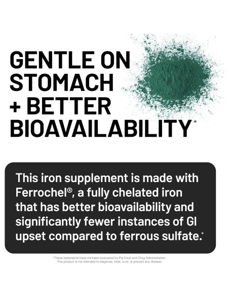 Suplemento de Hierro Bisglicinato NatureWise 90 Tabletas Veganas